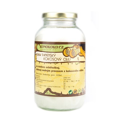 Konokoko.cz Filipínský RAW panenský kokosový olej 1000 ml